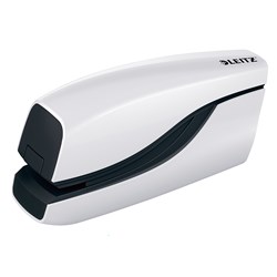 LEITZ WOW STAPLER BATTERY POWERED WHITE Staples up to 10 sheets